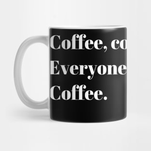 Funny Coffee Haiku for Mornings white Typography Mug